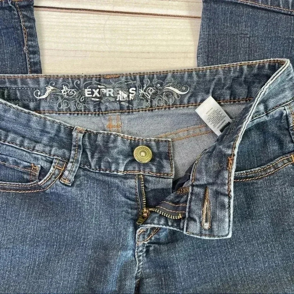 Express Jeans Blue Crop Jean Leggings Size 0 - Picture 8 of 15